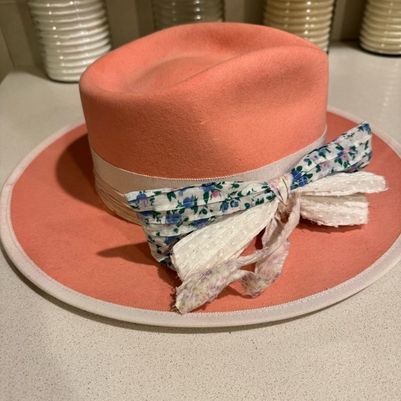 Teressa Foglia x LoveShackFancy Mimi Fedora Hat 7 3/8 - Picture 2 of 8